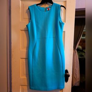 Calvin Klein Scuba Sheath Elegant Blue Sleeveless Dress